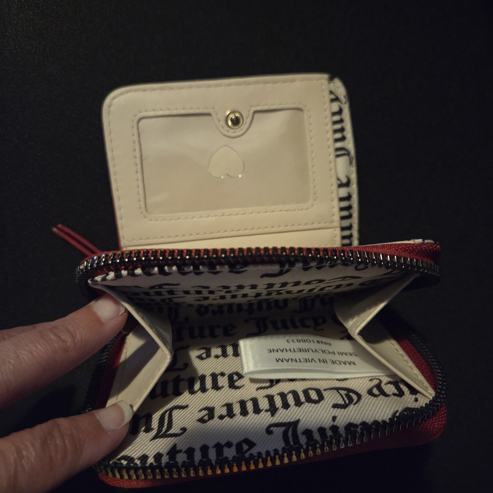 Brand new never used cute medium Juicy Couture Red and Cream Wallet!
